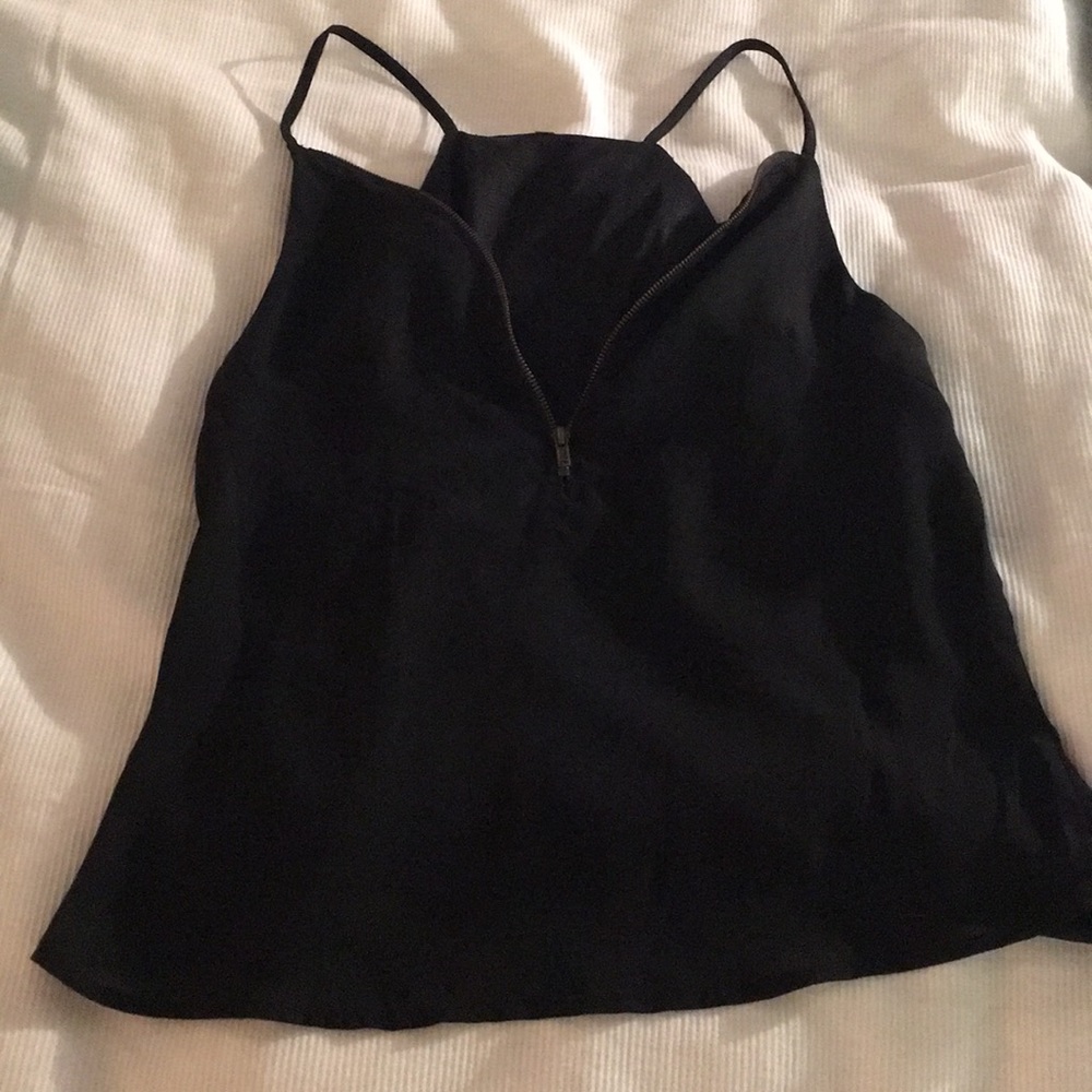 Black tank top with zipper